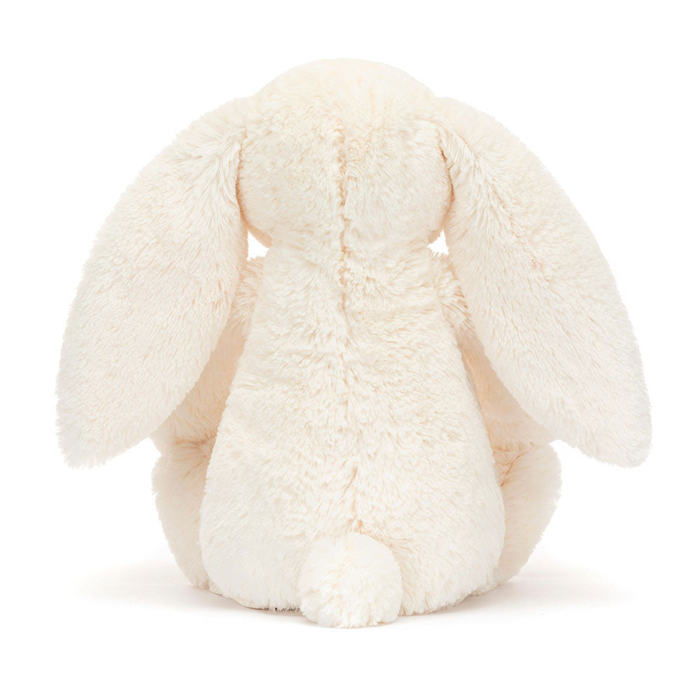 Cream Plush Bunny — Strawberry Floral Ears