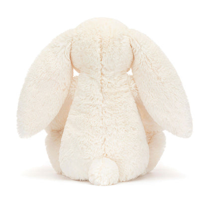Cream Plush Bunny — Strawberry Floral Ears